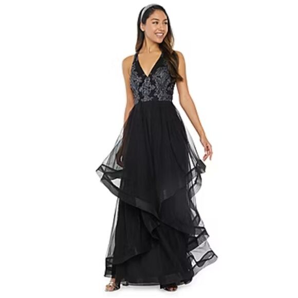 Windsor Black Layered  Formal Whimsigoth RedCarpet - Picture 1 of 16